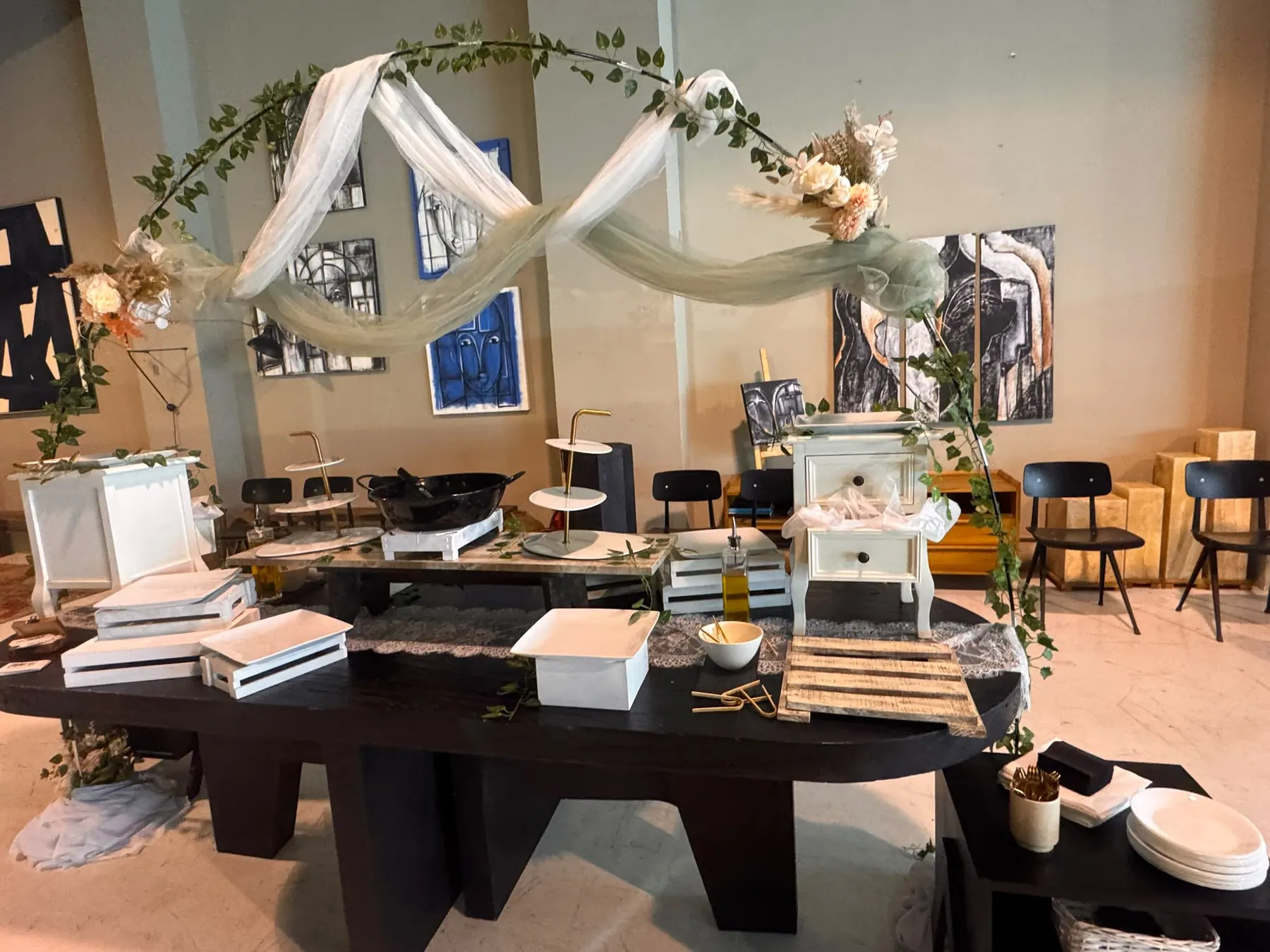 Córner gastronómico de EventArt montado para un evento